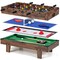 4-in-1 Combo Game Table Set with Billiards, Foosball, Table Tennis and Hockey